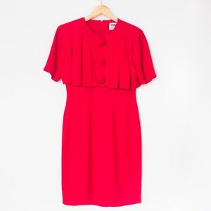 Lori Snyder | Vintage 80’s/90’s Red Secretary Short Sleeve Dress